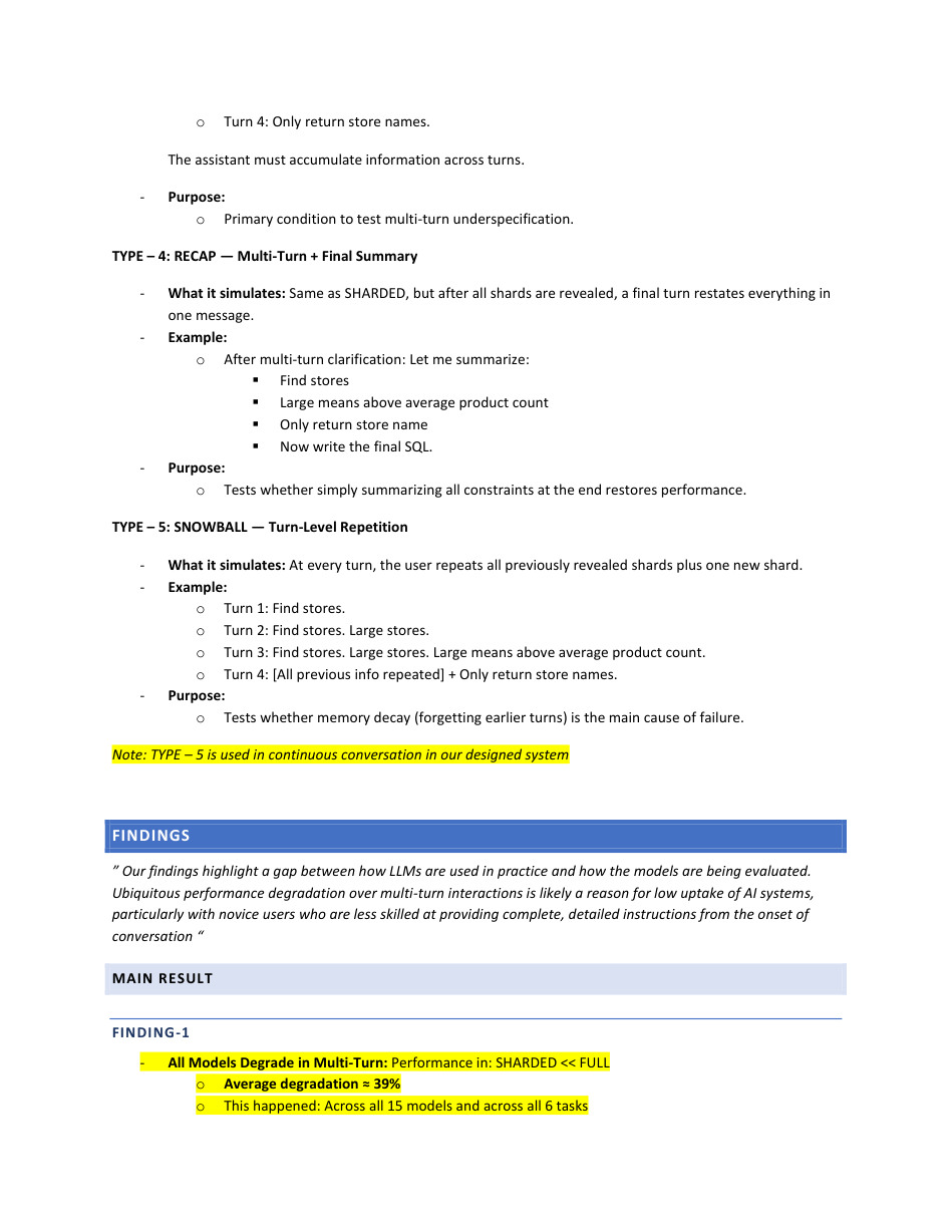 Page 6 of LLMs get lost in multi turn conversations.pdf